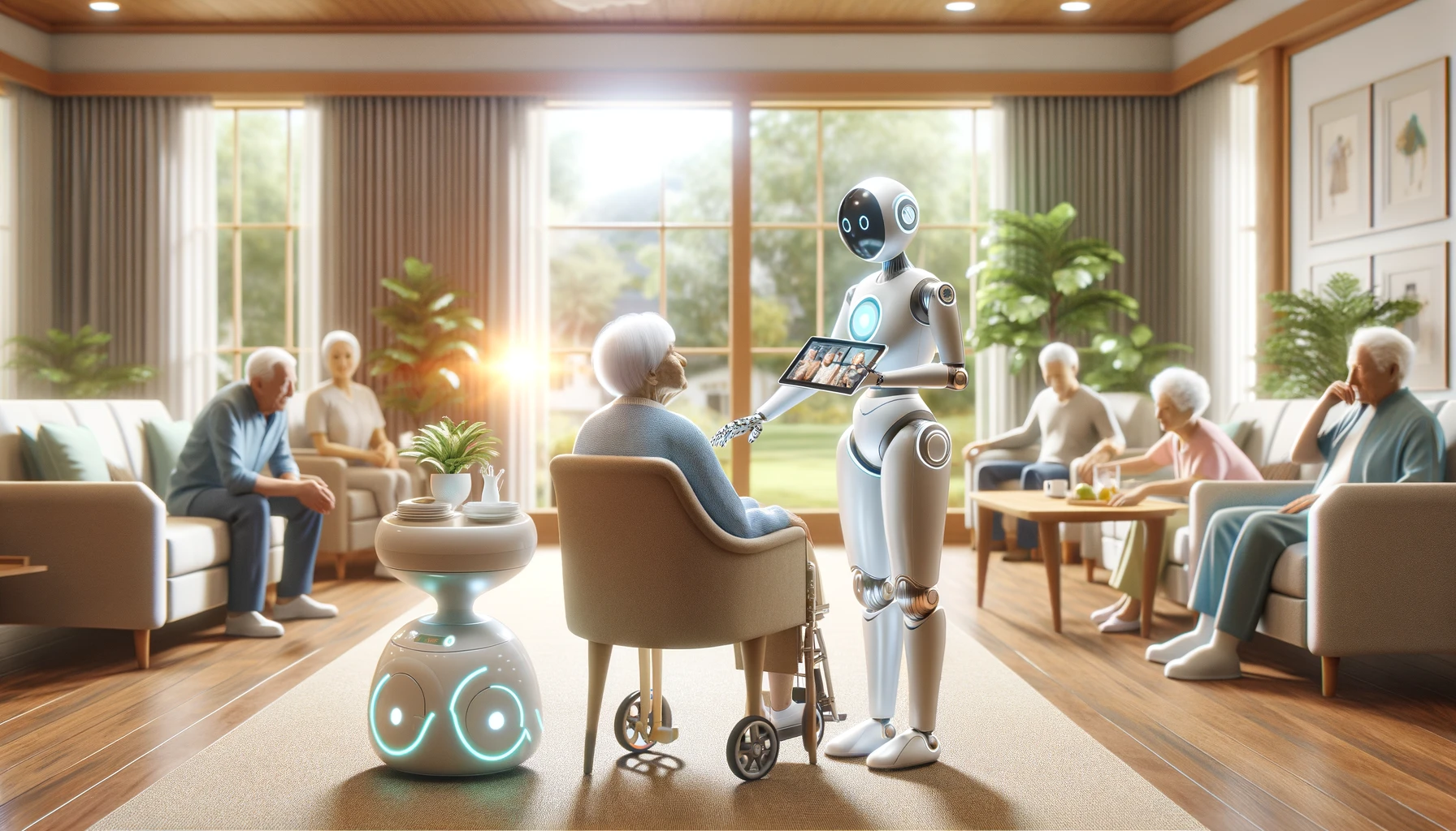 Humanoide Roboter und KI/AI in der Pflege.